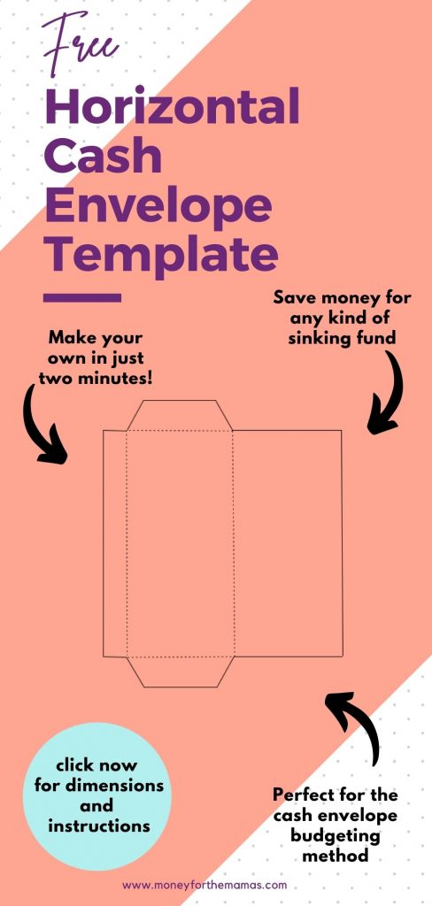 printable horizontal cash envelope template