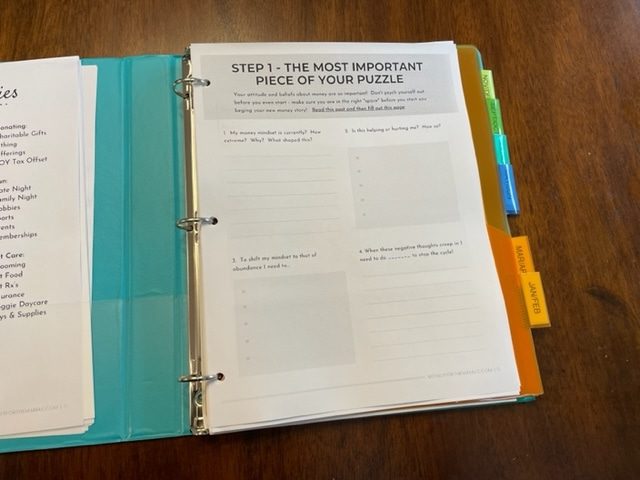 how to make a budget binder - money mindset exercise