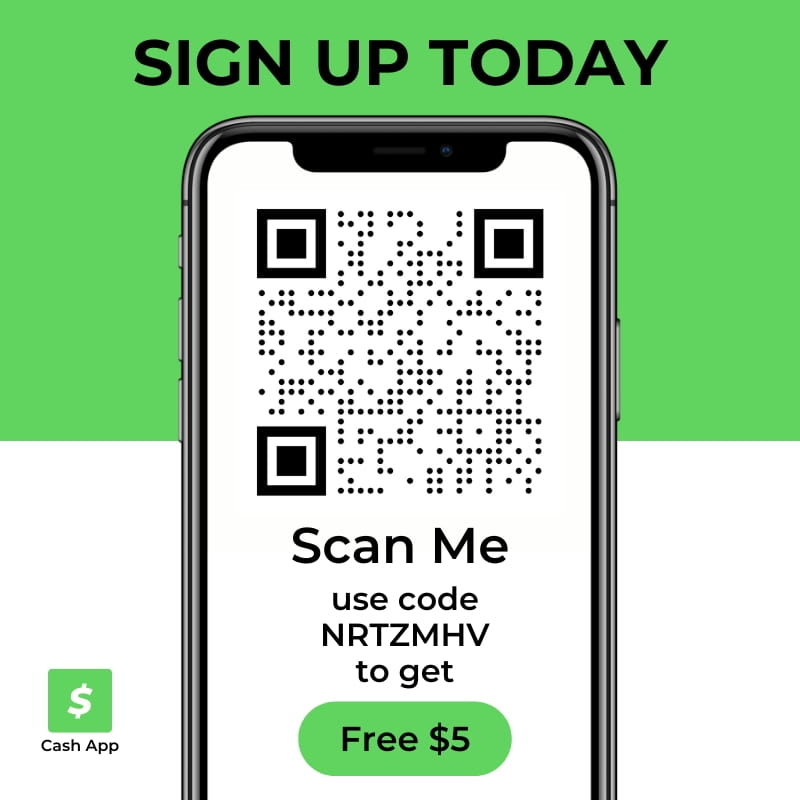 Sign up for Cash App and get a free $5 when you use code NRTZMHV