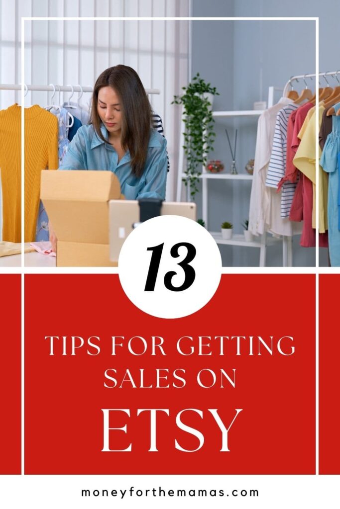 woman packing a sale at desk - 13 tips for getting sales on etsy